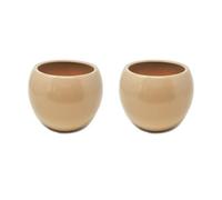 Verano Spanish Ceramics Epoxi Round Beige Semi Gloss Indoor Plant Pot Set Of 2 X 24Cm