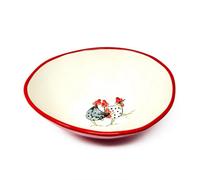 Verano Spanish Ceramics Farmhouse Hand Painted Ceramic Kitchen Dining Large Curvy Wonky Bowl (D) 22-25Cm X (H) 9Cm