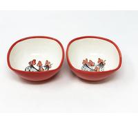 Verano Spanish Ceramics Farmhouse Hand Painted Ceramic Kitchen Dining Set of 2 Cereal Bowls (D) 14cm x (H) 7cm Verano Spanish Ceramics Multicolor