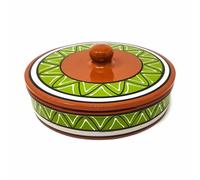 Verano Spanish Ceramics Fiesta - 25Cm Hand Painted Tortilla Servers - Lime Green