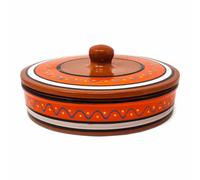 Verano Spanish Ceramics Fiesta - 25Cm Hand Painted Tortilla Servers - Orange