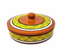 Verano Spanish Ceramics Fiesta - 25Cm Hand Painted Tortilla Servers - Yellow