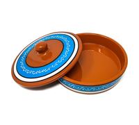 Verano Spanish Ceramics Fiesta Hand Painted Ceramic Kitchen Dining Tortilla Servers (Diam) 25cm in Blue Verano Spanish Ceramics Blue