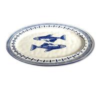 Verano Spanish Ceramics Ocean Fish Ceramic Kitchen Dining Oval Serving Platter 39 X 26Cm