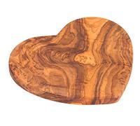 Verano Spanish Ceramics Olive Wood Handmade Heart Shaped Boards - Sustainably Sourced - Home Dining Room Table Kitchen Restaurant Café Bar Serving Sharing Food Boards - 18cm