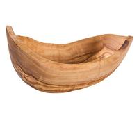 Olive Wood Natural Grained Rustic Kitchen Dining Handmade Oval Bowl Small (L) 23cm Verano Spanish Ceramics Natural One Size