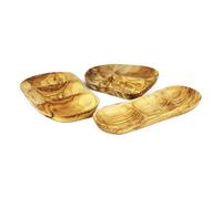 Verano Spanish Ceramics Olive Wood Natural Grained Rustic Kitchen Dining 3 Section Snack Dish 27cm x 20cm | Size: 27 cm x 20 cm Verano Spanish Ceramics Natural 27 cm x 20 cm