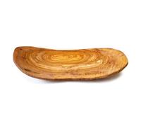 Verano Spanish Ceramics Olive Wood Natural Grained Rustic Kitchen Dining Handmade Curved Floating Fruit Basket (L) 45Cm