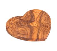 Verano Spanish Ceramics Olive Wood Natural Grained Rustic Kitchen Dining Handmade Heart Shaped Boards (L) 24Cm