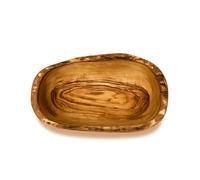 Olive Wood Natural Grained Rustic Kitchen Dining Handmade Oval Bowl Medium (L) 29-31cm Verano Spanish Ceramics Natural One Size