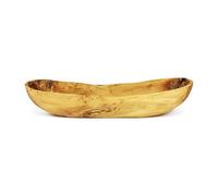 Verano Spanish Ceramics Olive Wood Natural Grained Rustic Kitchen Dining Handmade Snack Boat 35Cm