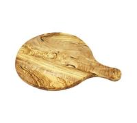 Verano Spanish Ceramics Olive Wood Natural Grained Rustic Kitchen Dining Round Serving/Pizza Plate w/ Handle 32cm Verano Spanish Ceramics Natural