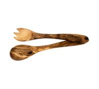 Verano Spanish Ceramics Olive Wood Natural Grained Rustic Kitchen Dining Salad Server (L) 20Cm