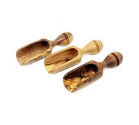 Verano Spanish Ceramics Olive Wood Natural Grained Rustic Kitchen Dining Set Of 3 Spice Spoons (L) 10Cm