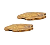 Verano Spanish Ceramics Olive Wood Natural Grained Rustic Kitchen Dining Table Countertop Trivet (L) 26Cm Set Of 2