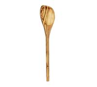 Verano Spanish Ceramics Olive Wood Round Spoon with Corner - Sustainably Sourced - Home Dining Room Table Kitchen Restaurant Café Bar Cooking Mixing Wooden Utensil - 30cm L