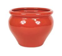 Verano Spanish Ceramics Bola Pot 25x21cm Dipped Red, Red