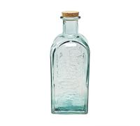Verano Spanish Ceramics Recycled Glass Antique Clear Embossed Home Décor Vintage Lemonade Bottle W/ Cork 2L