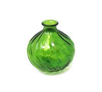 Verano Spanish Ceramics Recycled Glass Ola Lime Green Home Décor Small Round Vase (H) 17Cm