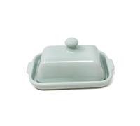 Verano Spanish Ceramics Rustic Pastel Fully Dipped Terracotta Kitchen Dining Butter Dish Green 20Cm L X 13Cm W (Internal 4.5Cm H)