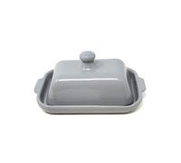 Verano Spanish Ceramics Rustic Pastel Fully Dipped Terracotta Kitchen Dining Butter Dish Grey 20Cm L X 13Cm W (Internal 4.5Cm H)