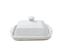 Verano Spanish Ceramics Rustic Pastel Fully Dipped Terracotta Kitchen Dining Butter Dish White 20Cm L X 13Cm W (Internal 4.5Cm H)