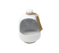 Verano Spanish Ceramics Rustic Pastel Fully Dipped Terracotta Kitchen Dining Salt Pig White (D) 11Cm