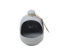 Verano Spanish Ceramics Rustic Pastel Hand Dipped Salt Pig - Home Kitchen Restaurant Café Decorative Décor - Salt Cellar Pepper Seasoning Holder Caddy Spices Condiments Storage Pot - Grey