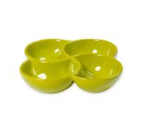 Verano Spanish Ceramics Selena - 4-Part Snack Dish - Lime Green