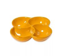 Verano Spanish Ceramics Selena Glaze Hand Dipped 4-Part Snack Dish - for Appetisers Snacks Olives Dips Crisps Nuts Serving Sharing Dishware - 25cm D x 5cm H Orange