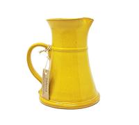 Verano Spanish Ceramics Selena - Large Flat Based Jug - Yellow, Yellow