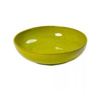 Verano Spanish Ceramics Selena Glaze Hand Dipped Medium & Large Bowls - Home Décor Kitchen Dining Room Café Restaurant Table Fruit Salad Serving Dishware - Lime Green 27cm