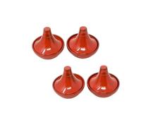 Verano Spanish Ceramics Selena Glaze Hand Dipped Serving Small Mini Tagine Dipping Tapas Dish Snack Food Bowl - Set of 4-10cm x 8cm in Red