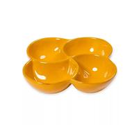 Verano Spanish Ceramics Selena Glazed Hand Dipped Kitchen Dining 4-Part Snack Dish (D) 25cm in Orange Verano Spanish Ceramics Orange