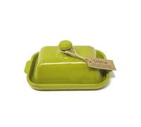 Verano Spanish Ceramics Selena Glazed Hand Dipped Kitchen Dining Butter Dish Lime Green 20Cm L X 13Cm W (Internal 4.5Cm H)
