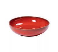Verano Spanish Ceramics Selena Glazed Hand Dipped Kitchen Dining Medium Bowl (Diam) 22cm in Red Verano Spanish Ceramics Red