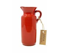 Verano Spanish Ceramics Selena Glazed Hand Dipped Kitchen Dining Rustic Bottle 0.5L (H) 18cm in Red Verano Spanish Ceramics Red