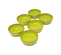 Verano Spanish Ceramics Selena Glazed Hand Dipped Kitchen Dining Set Of 6 Small Bowls (Diam) 10Cm In Lime Green