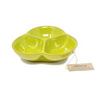 Verano Spanish Ceramics Selena Glazed Hand Dipped Kitchen Dining Snack Trio Dish Medium (D) 18cm in Lime Verano Spanish Ceramics Lime