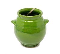 Verano Spanish Ceramics Selena Glazed Hand Dipped Kitchen Dining Utensil Jar Dark Green (H) 16Cm X (D) 16.5Cm