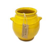 Verano Spanish Ceramics Selena Glazed Hand Dipped Kitchen Dining Utensil Jar Yellow (H) 16Cm X (D) 16.5Cm