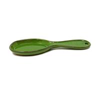 Verano Spanish Ceramics Selena Glazed Hand Dipped Kitchen Dining Utensil Spoon Rest Dark Green (L) 27Cm