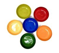 Verano Spanish Ceramics Selena Hand Dipped Glaze Ceramic Kitchen Dining Set Of 6 Mixed Shallow Bowls (Diam) 14Cm