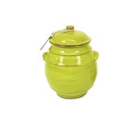 Verano Spanish Ceramics Selena Storage Jar W/Lid - Lime - 23Cm, Green