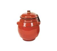 Verano Spanish Ceramics Selena Hand Dipped Glaze Ceramic Kitchen Dining Storage Jar w/lid (H) 23cm in Red Verano Spanish Ceramics Red