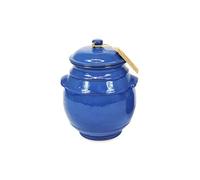 Verano Spanish Ceramics Selena Hand Dipped Glaze Storage Jar with Lid - Decorative Home Décor Kitchen Restaurant Café Dining Tea Bag Cannister Ceramic Pot Utensil Holder - Blue 23cm