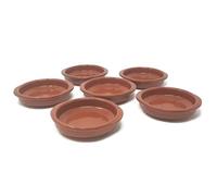 Verano Spanish Ceramics Set of 6 Authentic Terracotta Tapas Dishes - Perfect Size for Tapas and Appetisers - Set of 6 Dishes - 12cm