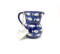 Verano Spanish Ceramics Signature Blue & White Fish Decorative Small Vase Serving Jug - White Fish