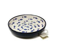 Verano Spanish Ceramics Signature Blue & White Fish Hand Painted Ceramic Kitchen Dining Large Bowl (D) 27Cm