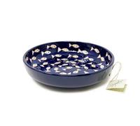 Verano Spanish Ceramics Signature Blue & White Fish Hand Painted Ceramic Kitchen Dining Large Bowl (Diam) 27Cm